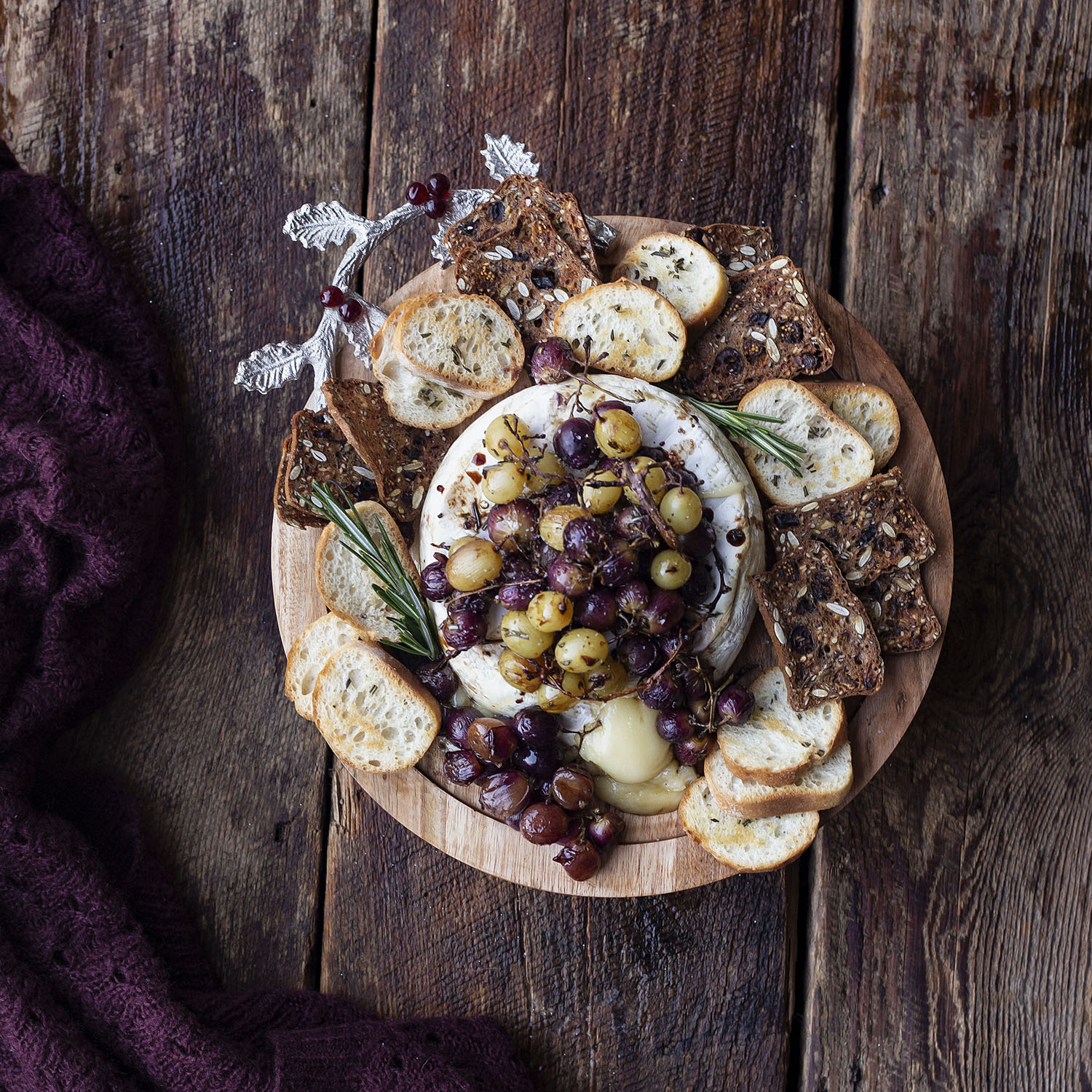 Baked Brie With Roasted Grapes - A Cultivated Living